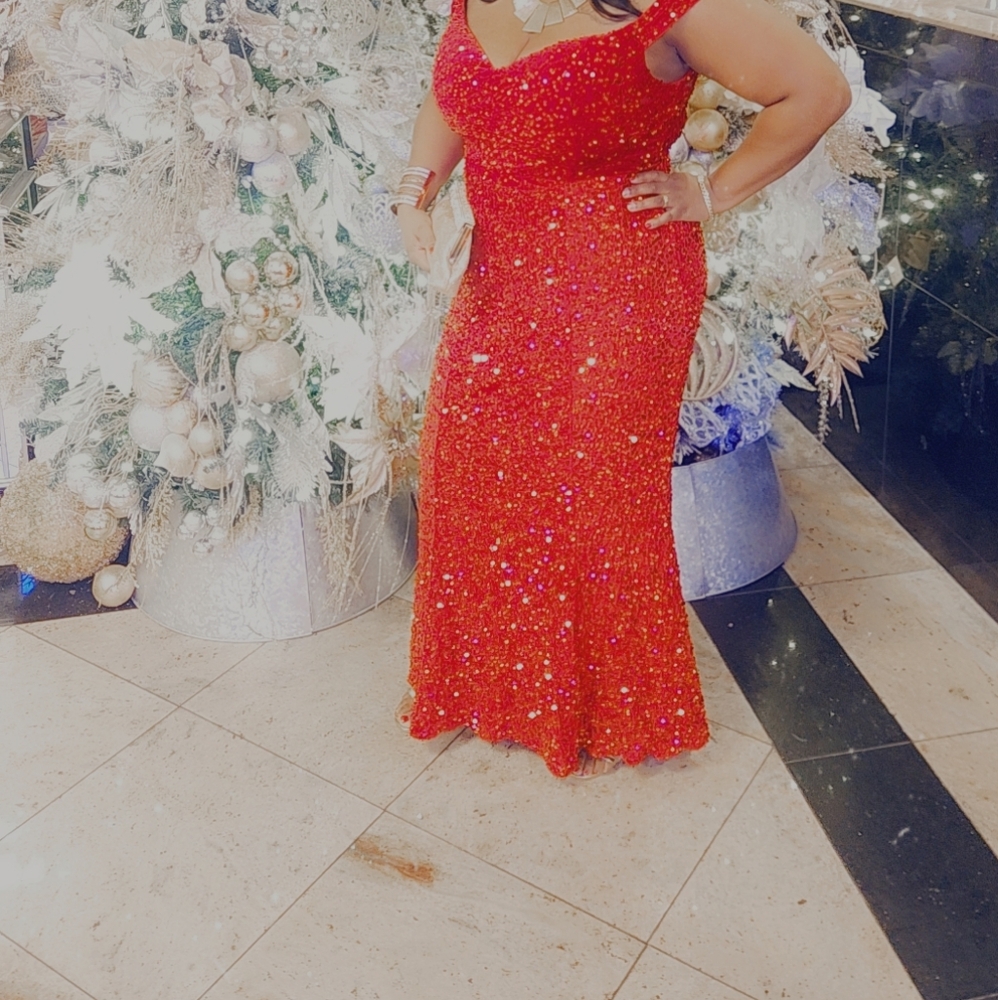 Elegant Red Sequin Gown